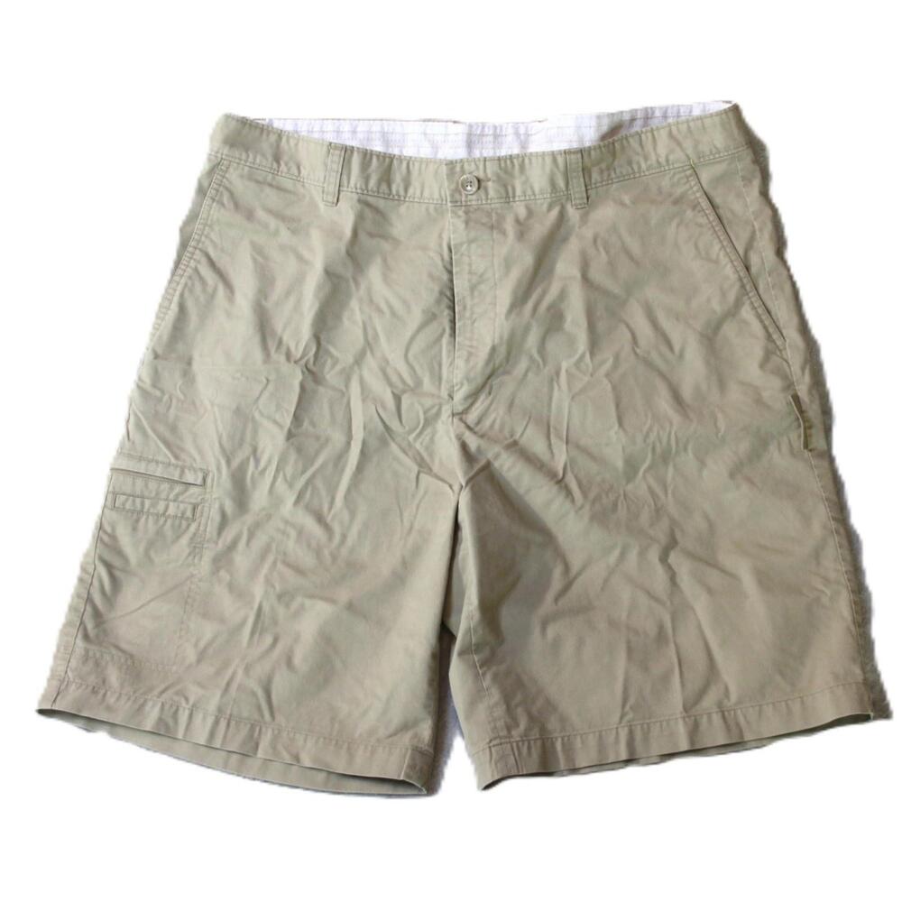 Tommy Bahama Shorts Mens 38 Beige Cargo Flat Front Pockets Cotton 11 Inseam